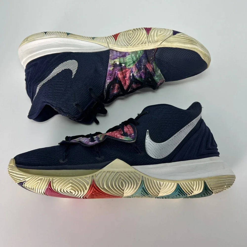 Nike Kyrie 5 'Galaxy' Sneakers Mens‎ Size 10 AO2918-900 Blue Multicolor Lace Up